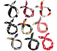 9 Pcs Leopard Style Wire Headband for Women Fashion Cotton