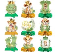 9 Pcs Lion King Baby Shower Decorations - A Little King Is On His Way Baby Shower Safari Centerpieces for Tables Lion King Gender Reveal Decorations