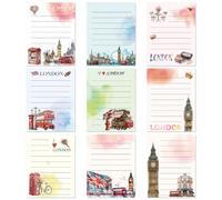 9 Pcs London Souvenirs Gifts Sticky Notes, UK Souvenir Notepads Memo Pads 30 Sheets Each, British Gifts Travel Stationery for Women Students Office School