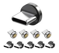 9 Pcs Magnetic Adapter Usb Type C Tip Heads Super Fast Charging Cable Connector 7 Pin 540° Rotating Heads Plug Data Transfer Dust Protection for Samsung S22 S21 iPhone 15 Laptop Tablet (No Cable)