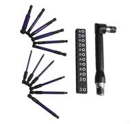 9 Pcs Magnetic Ball End Screwdriver Bits Set with L shaped Tool for Enhanced Working Angles (13pcs)