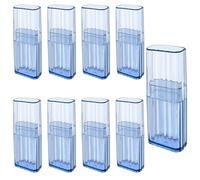 9 pcs Mini Floss Qtip Travel Case,Flosser Cotton Swab Holder for Travel,Portable Transparent Flosser Dispenser Storage Case for Organize Small Items (Blue)