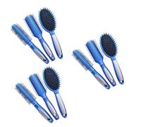 9 Pcs Mix Hair Styling Combs Stylist Combs Professional Baseball Bows for Girl Crown Bow Clip Claws Cosplay Curl Comb for Curled Hair Silicone Nail Mat Blue Tips Massage Scalp Comb