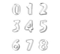 9 Pcs Number Cookie Cutters,Washable Biscuit Cutters,Stainless Steel Fondant Number Cutters,0 1 2 3 4 5 6 7 8 Number Cutters,Reusable Number Shaped Cookie Cutter Set,for Dough,Cake,Biscuit,Lcing.