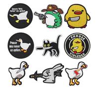 9 PCS Peace was Never an Option Patches Funny Meme Applique Embroidered Tactical Badge Hook and Loop Patches for Hat,Armband,Jacket,Pants,Bag,Backpack,Clothes,Uniforms,Pouch,Coat,Biker,Vest