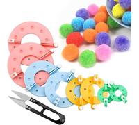 9 PCS Pom Pom Makers Set 4 Size of Fluff Ball Weaver for DIY Needle Crafts, Decoration, Charms, Gifts Kids and Adult - 1.3/2/2.8/3.5 inches