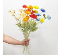 9 Pcs Poppy Flowers Artificial,Poppy Silk Flowers with Stems,Ranunculus Artificial Flowers,Faux Flower Stems for Wedding Party Outdoor Indoor Decor flower arrangements for table (Multicolour)