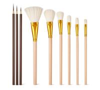 9 Pcs Pottery Glaze Brushes, Mop Paint Brush for Acrylic Painting, Ceramic Brush Set, Blending Mop Brushes for Oil Pottery Art Painting