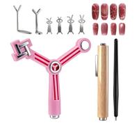 9 Pcs Professional Cat Eye Magnet for Nails Kit, Multi-Shape Magnetic Tools for Gel Polish, Create Floral/Round/French / Heart Nail Art Designs, Ideal for DIY & Salon Manicure