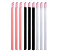 9 Pcs Pumice Stone Cuticle Sticks, Nail Polish Quartz Pen Pusher Stick, Peeling Dead Skin Repairing, Professional Quartz Filing Buffer Manicure Tool for Salon Nail Art Care, Pink