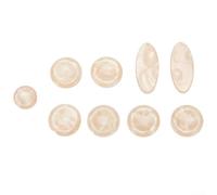 9 Pcs Replacement Key Buttons for Saxophone Alto Tenor Soprano - Inlays Shell Key Buttons Easy Install Cool Touch Feel Various Sizes(Beige)
