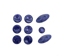 9 Pcs Replacement Key Buttons for Saxophone Alto Tenor Soprano - Inlays Shell Key Buttons Easy Install Cool Touch Feel Various Sizes(Blue)