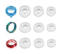 9 Pcs Ring Shape Silicone Molds,Resin Silicone Jewelry Casting,3 Types DIY Earring Round Circle Epoxy Moulds for Decoration,Crystal Pendant Curved Craft Making Supplies for Wedding Birthday Gifts