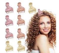 9 Pcs Root Lifting Hair Clips Thick & Thin Hair, Volume Root Clips for Curly Hair,No Crease Curly Claw Clips for Bouncy Curls(Pink + Light Pink+Beige)