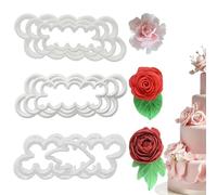 9 PCS Rose Carnations Peony Cutters 3D Romantic Petal Cake Cookie Decorating Flower Cutter Professional Fondant Icing Tool DIY Baking Accessories Mould for Cake Decorating Supplies Tools（3 Sizes）