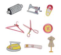 9 Pcs Scissors Iron on Patches Applique Repair Clothes Hanger Embroidery for Jeans Decoration