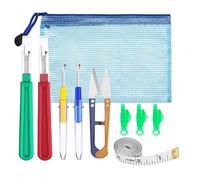 9 Pcs Seam Ripper and Needle Threaders Kit, 2 Big and 2 Small Stitch Unpicker Tool, Thread Cutter, Soft Tape Measure and 3 Needle Threaders for Hand Sewing