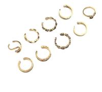 9 pcs/set Retro Knuckle Foot Ring Wave Open Toe Rings Finger Accessories Summer Jewelry Gift for Women s,Golden Practical and professional
