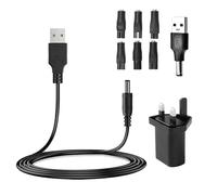 9 Pcs Shaver Cable Kit Shaver Charger USB Shaver Charger Cable Replacement Charging Cable for Electric Hair Clippers/Razors Universal 5V USB Power Charger Cord Includes 7Interchangeable DC Connectors