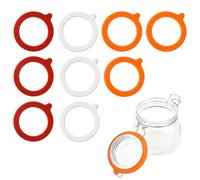 9 Pcs Silicone Canning Jar Gaskets, 3.74in Airtight Jar Seal Replacement Rings, Durable Leakproof Silicone Glass Seals for Kitchen Storage Preserving Jars, Compatible with Kilner Regular Mouth Jar