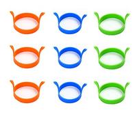 9 PCS Silicone Egg Ring Non-Stick Fried Egg Ring Round Egg Ring Mold for Saucepan Frying Perfect Fried Eggs