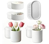 9 Pcs Silicone Moulds, Oval Vase Tray Ashtray Shape Handmade Silicone Mould, Vases Set Moulds Home Decor, Epoxy Casting Mould for DIY Craft