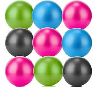 9 Pcs Small Pilates Ball Mini Exercise Ball 9 Inch Workout Ball Core Ball Soft Yoga Ball for Stability Barre Bender Training Stretching Physical Posture, Improves Balance (Frosted Style)