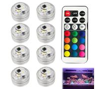 9 PCS Small Submersible LED Lights with Remote, Hot Tub Lights Underwater, Waterproof Led Llight, Lazy Spa Light for Hot Tub for Pools Aquariums Vases Pond Garden Parties Holidays [Energy Class A]