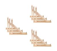 9 Pcs Solid Wood Triangle Shelf Bracket Wall Mounted Support Hanger | Natural Wood Finish, Minimalist Rustic Style, for Shelves, Pendants, Plants and Decorative Pieces