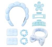 9 Pcs Spa Headband for Washing Face Wristband, Spa Bow Headband Set, Multi Functional Makeup Headband, Soft Non Slip Hair Band for Daily Life Skincare Facial