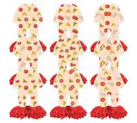 9 Pcs Special Delivery Pizza Baby Shower Party Centerpieces, Pizza Theme Honeycomb Centerpieces Set, Funny Table Decor for Baby Shower Gender Reveal Party