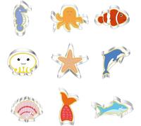 9 Pcs Stainless Steel Cookie Cutter Set Sea Animal Pattern Cookie Mold Stainless Steel Biscuit Fondant Biscuit Mold