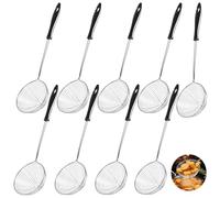 9 Pcs Stainless Steel Hot Pot Strainer Spoons, 8cm Small Spider Spoon, Hot Pot Strainer Scoops, Asian Strainers Ladle with Handle for Home and Restaurant