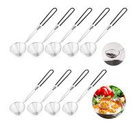 9 Pcs Stainless Steel Spider Strainer Spoon, Kitchen Wire Skimmer Spoon with Handle, Small Spider Skimmer Ladle, Ergonomic Strainer Ladle for Hot Pot, Tortellini and Meatball