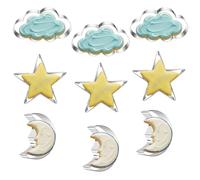 9 Pcs Star Moon Cloud Cookie Cutters Set Stainless Steel Biscuit Cutters Dishwasher Safe for Baking Cookies Cakes Fondant Decorations Kids Parties Holiday Treats Pastry Doughs