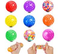9 PCS Stress Balls, Mini Stress Balls Squishy Anti Stress Ball Sensory Squeeze Ball Toys, DNA Ball Stress Ball for Kids Adults Relieve Work Anxiety, Exercise Hand Flexibility Party Favors Gifts