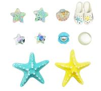 9 Pcs Summer Shoes Charms,Cute Starfish Seashell Pearl Shoe Decoration for Girls Boys Shoe Charms Accessories, Cute Cartoon Charms for Kids Girls Woman Adults Crocs Party Decorations, Birthday, Christ