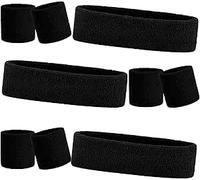 9 Pcs Sweat Bands, Including Black, White and Gray, with Headbands and Wrist Band, Soft and Sweat-Absorbent, Suitable for Men and Women, Suitable for a Variety of Sports and Exercise Scenes