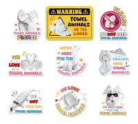 9 PCS Towel Animals Magnetic - Cruise Ship Cabin Door Magnets, Funny Sea Ocean Decorations for Refrigerator, Cruise Door & Carnival Party, Cute Elephant, Turtle & Dog