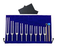 9 Pcs Tuning Forks Set In Aluminum Alloy For Sound Healing, Includes Dual-Color Mallet, Portable Storage Bag, And Wipe Cloth