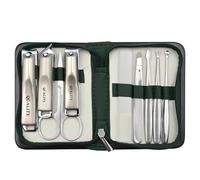 9 Pcs Tweezers,Ear Cleaner,Nail Clippers Set, Grooming Kit for Eyebrows,Facial Hair, Splinter Removal with Travel Zipper Case,Stainless Steel Portable Nail Trimming ToolsDaily Beauty Tools Green