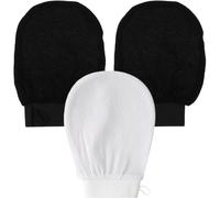 9 Pcs Viscose Exfoliating Bath Gloves for Deep Clean Neck Knees | Reusable Artificial Fibre Mitts, Portable for Outdoor or Gym Use, Black and White Options