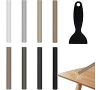 9 PCS Wax Repair Sticks Set, Wood Filler Stick Laminate Floor Repair Kit Wax Filler Woods Repairs Sticks with Scraper, Wood Scratch Repairs Crayons Suitable for Wood Furniture Floor Table Door