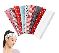 9 PCS Women's Headbands,Striped and Polka Headband,Elastic Sport Headband for Ladies, Non-slip Retro Bands for Everyday Styling