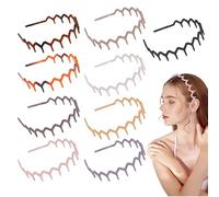 9 Pcs Zig Zag Headband, Comfortable Hairbands Women Shark Tooth Head Bands, Zigzag Headband Adjustable for Women Men Girls Unisex Hair Hoop Accessory