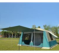 9 Person Extra Large Straight Wall Cabin Tent - 16' X 11'?Campground Tent? Three Room One Hall Tunnel Tent