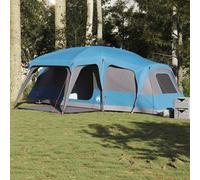 vidaXL Family Tent with Porch Dome 9-Person Blue Waterproof, Blue