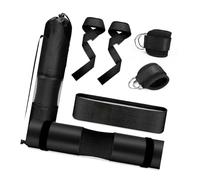 9-Piece Barbell Pad Set: Squat Protection Pads, Hip Impact Cushions, And Neck Support with Accessories for A Comprehensive Lower Body Workout at Home, Black