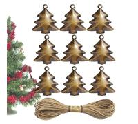 9-Piece Christmas Ornaments, Metal Bell Christmas Decoration with 1.98 m Rope - Festive Hanging for Holiday Celebration Designed for Winter Party, Door Window, Home