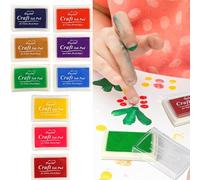 9 Piece Color Ink Pad, Ink Pad Set, Stamp Pads, Ink Pads for Stamping Suitable Ink Pad Washable for Scrapbooking, Card Making, Paper Craft, Fabric, Scrapbook, Canvas, Wedding